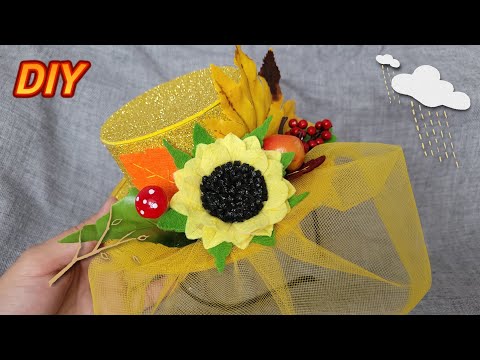 Видео: Яркая шляпка с вуалью / Шляпа из фоамирана