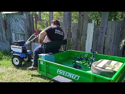 Видео: Первые покатушки на мотоблоке Нева мб Энергия с прицепом.