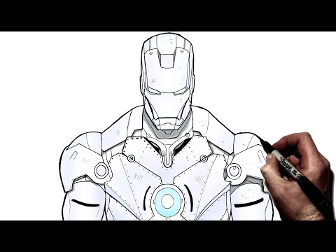 Видео: Как нарисовать Железного человека MK2 | Пошаговое руководство | Marvel