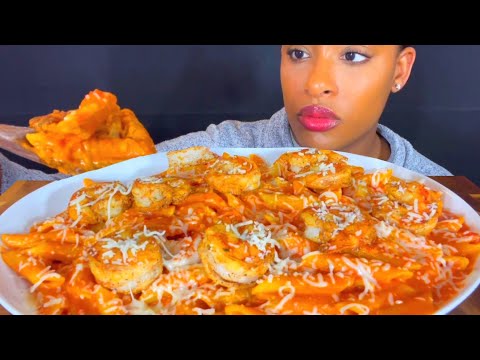 Видео: ASMR MUKBANG CHEESY SHRIMP PENNE VODKA PASTA НАСТОЯЩАЯ ЕСТЬ ЗВУКИ НЕ ГОВОРИТ ASMR 먹방 EATING SHOW