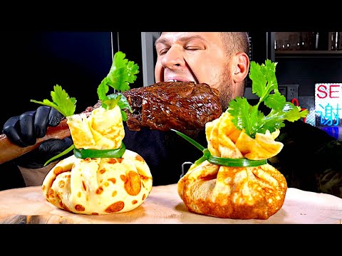 Видео: СУПЕР БЛИНЫ И ГИГАНТСКИЙ СТЕЙК ТОМАГАВК, АСМР МУКБАНГ, 먹방, 大食い, たべる