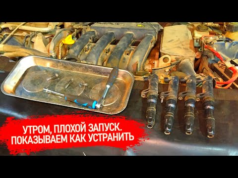 Видео: УТРОМ ПЛОХОЙ ЗАПУСК ДВИГАТЕЛЯ КОЛБАСИТ ТРОИТ И ГЛОХНЕТ. НА ГОРЯЧУЮ ПРОБЛЕМ НЕТ. КАК ИСКАТЬ ПРОБЛЕМУ?