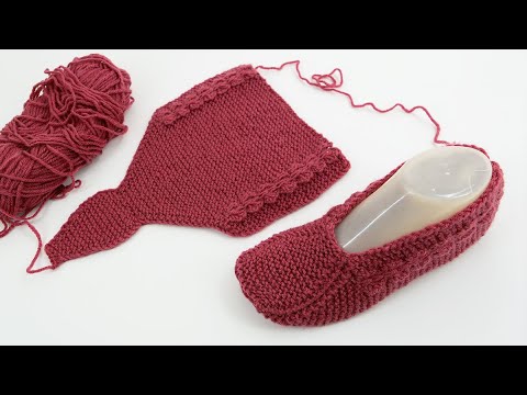 Видео: Тапочки с цветочным орнаментом спицами 🌸🌸🌸