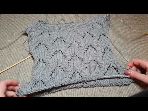 Видео: Пройма. Переход на круговое вязание I Armhole. Transition to circular knitting.