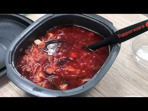 Видео: Борщ в кастрюле УльтраПро Tupperware в микроволновой печи