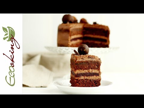 Видео: Идеальный постный шоколадный торт с вишневым конфи и шоколадными трюфелями / vegan / gluten free
