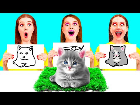 Видео: Кто Лучше Нарисует Предмет, Получит Его | Забавные Лайфхаки для Рисования от PaRaRa Challenge