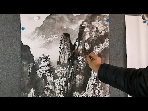 Видео: Красивые пейзажи в китайской акварельной живописи - Художник Ван Шаньхун