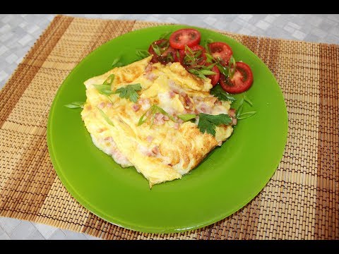 Видео: Омлет с ветчиной и сыром