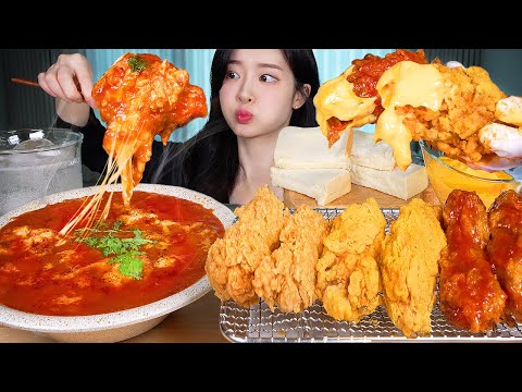 Видео: ASMR MUKBANG | Острые «Buldak Egg in Hell» 🔥 Куриные ножки KFC 🍗 Хлеб и сырный соус