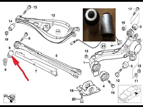 Видео: How to replace Rubber Mounting BMW REAR как заменить БМВ Сайлентблоки заднего рычага внутренний