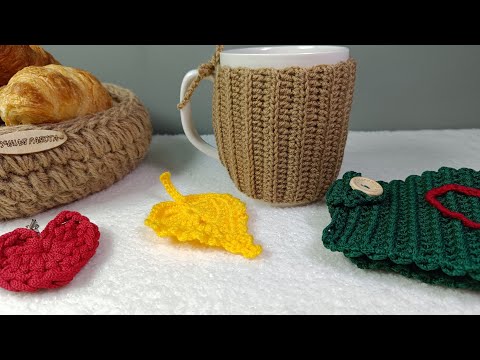 Видео: Чехол или грелка для кружки крючком 🧶