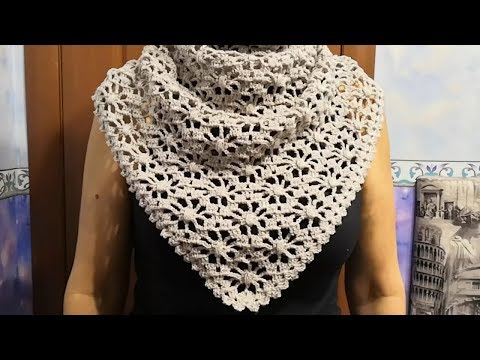 Видео: Бактус крючком, ажурные ромбы. Бактус для начинающих, подробный М К