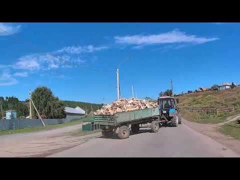 Видео: Зилаир. Проезд по посёлку. Южный Урал. 26.08.2025.