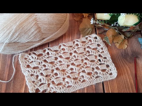 Видео: ✌РЕДКИЙ, ажурный узор "Кирпичики на волнах"🌊 КРЮЧКОМ. (N 183)