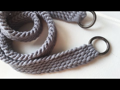 Видео: Ручка из трикотажной пряжи. Вязание Тунисским крючком