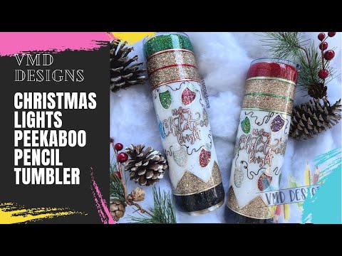 Видео: Стаканчик для карандашей "Рождественские огни": создаем праздничный блестящий стаканчик, идеальны...