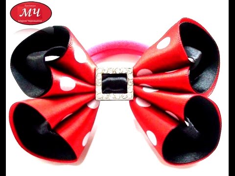 Видео: МК бантик из атласной ленты. Канзаши. Цветы из лент. DIY Ribbon bow