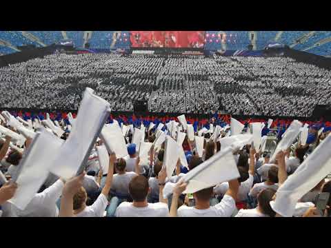 Видео: 40 тысяч человек на Газпром Арене поют "Эй, ухнем"