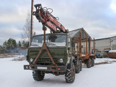 Видео: Лесовоз КамАЗ 43101 6х6 с гидроманипулятором 1992 года