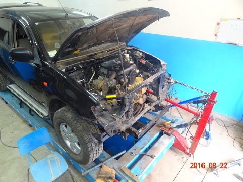 Видео: MITSUBISHI L200. правка рамы. сварка. вытяжка кузова.