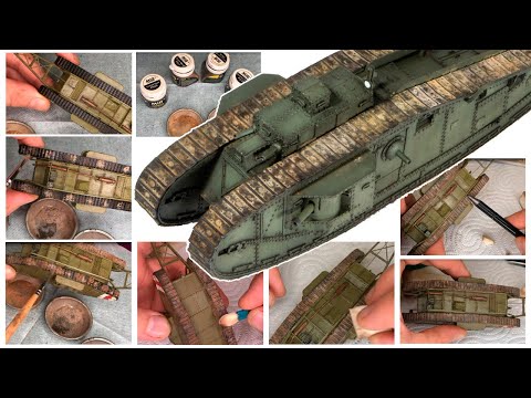 Видео: Как сделать эффект запыления гусениц танка.  How to made realistic tracks weathering effect.