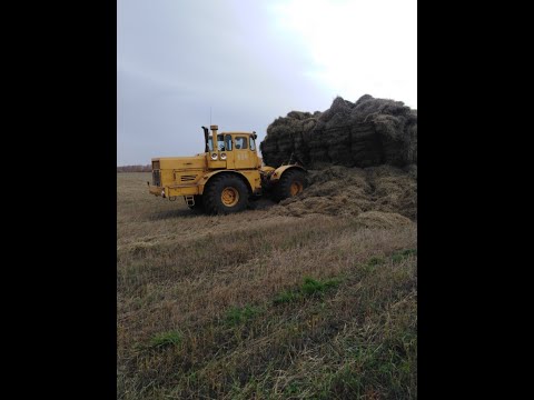 Видео: К 701 сталкивание соломы  волокушей