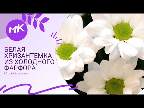 Видео: Мк "Белая Хризантемка" из холодного фарфора