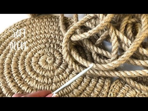 Видео: Проще не бывает) Салфетка из джутового каната | Soft Decor - Татьяна Чакур