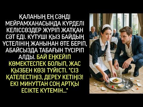Видео: Элитті мейрамханада келіссөз үстінде официант қыз табағын түсірді, бай көзбе-көз тоғысты…