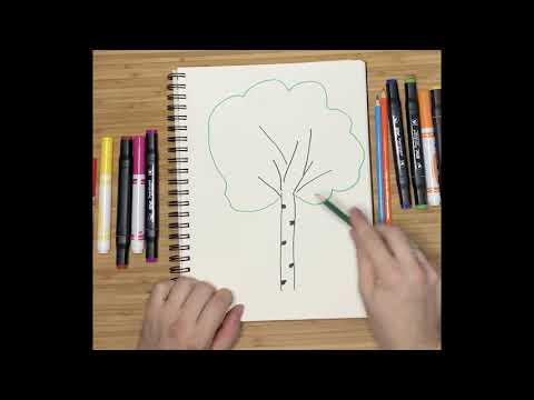Видео: Урок рисования для детей от 2-3 лет. Рисуем Березку!