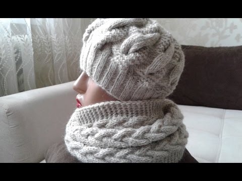 Видео: Снуд спицами + шапка спицами (платочная вязка + косы). Часть 3. Фотоальбом