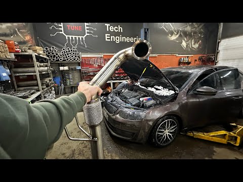 Видео: Octavia A7 STAGE 1 240hp . Поставил ПАЙП и ПРОШИЛ! Замер 0-100 зимой. Поехала?