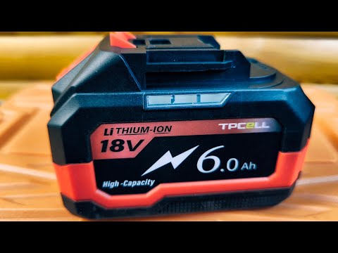 Видео: Обзор бюджетного аккумулятора TPCELL 6 A для инструмента типа Makita