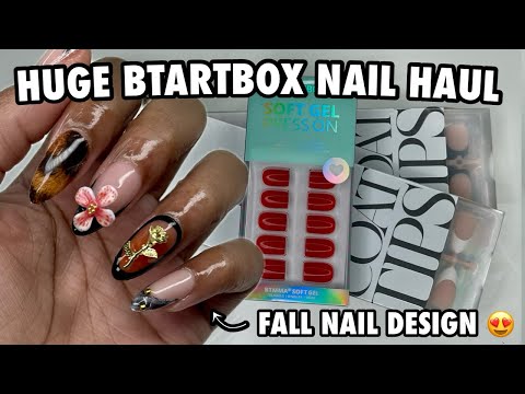 Видео: Огромный выбор BTARTBOX для ногтей | Идеальные модные осенние ногти с X-Coat Pre-French Tip Almon...