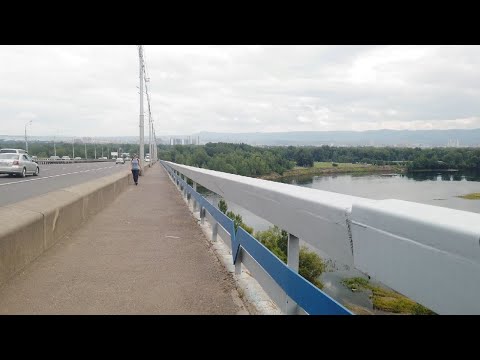 Видео: Пешком с левого берега на остров Татышев. Август 2023