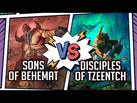 Видео: Sons of Behemat vs Disciples of Tzeentch | Репорт | Age of Sigmar