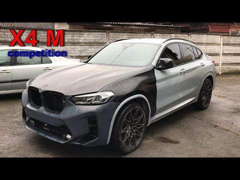 Видео: Ремонт BMW X4M из США | Выставляем зазоры и готовим к грунтованию