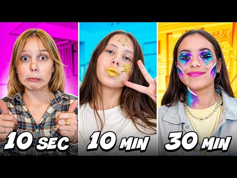 Видео: 10 секунди срещу 10 минути срещу 30 минути! Предизвикателство от Амелка и нейните приятели!