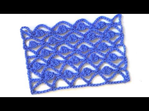 Видео: Ажурный узор Сеточка с шишечками