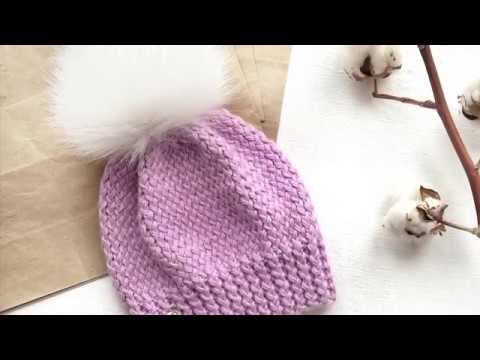 Видео: Шапка узором хлебный колос