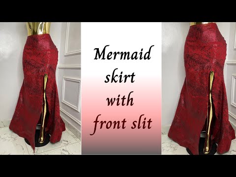 Видео: КАК КРОМИТЬ И СШИТЬ ЮБКУ-РУСАЛКУ С РАЗРЕЗОМ СПЕРЕДИ | БЕЗ РАЗРЕЗА И РАСКРЫТИЯ #детализированная #...