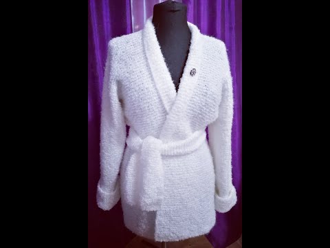 Видео: МК подробно для начинающих.  Простой кардиган спицами на любой размер.