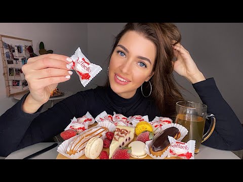 Видео: ПРОДОЛЖЕНИЕ РОМАНА 🥰 ОТ КОГО БУКЕТ? 😳 МУКБАНГ СЛАДКИЙ чизкейк рафаэлло эклеры MUKBANG cheesecake