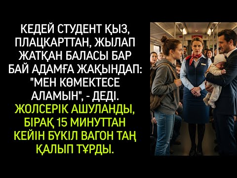 Видео: Жоғары купеде сәби жылап шырылдады. Сол сәтте плацкарттан бір қыз келіп: «Мен көмектесейін», - деді.