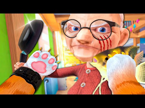 Видео: БАБУЛЯ В ЯРОСТИ! КОТИК НЕ ХОЧЕТ БЫТЬ ШАУРМОЙ в I Am Cat VR