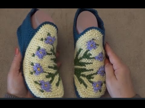 Видео: Милые, нарядные тапочки укороченными рядами