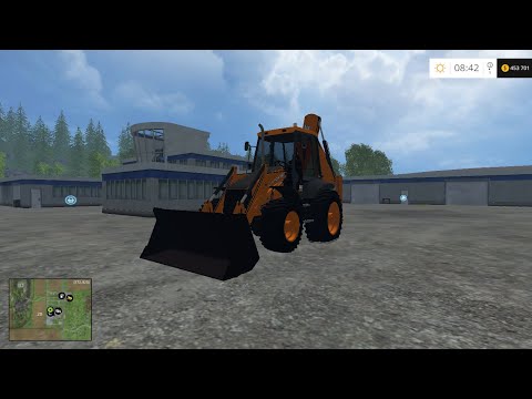 Видео: Мод трактора CASE 580M с ковшом и отвалом для Farming Simulator 2015