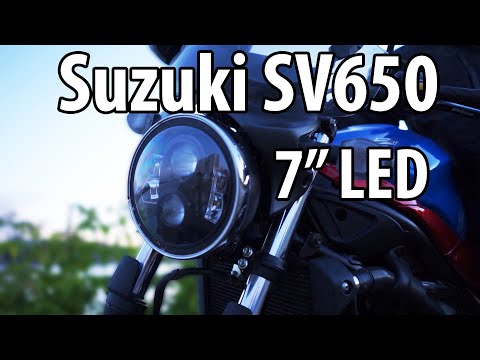 Видео: Suzuki SV650 AliExpress 7" LED Фара. Брать или не брать?