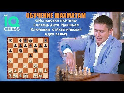 Видео: Испанская партия. Система "Анти-Маршалл". Ключевая идея белых. Школа Шахмат IQChess. МГ Артем Ильин.
